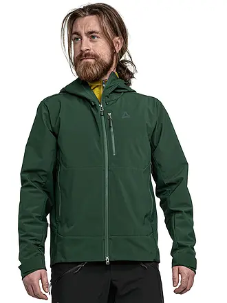 SCHÖFFEL | Giacca softshell da uomo per escursioni Milagle con cappuccio | dunkelgrün